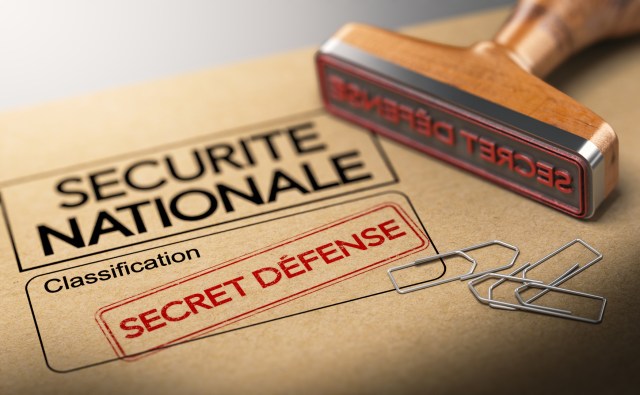 Informations secètes, sureté de l'état. Classification secret défense